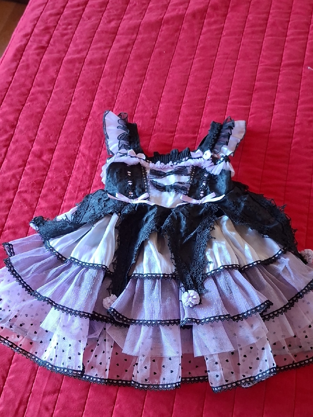 Unbranded Girls' Black & Lavender Gothic Lace Tutu Costume Dress
